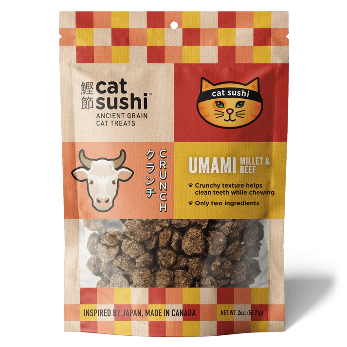 Earthly Cat Sushi Crunchy Umami Millet and Beef Treats 2oz
