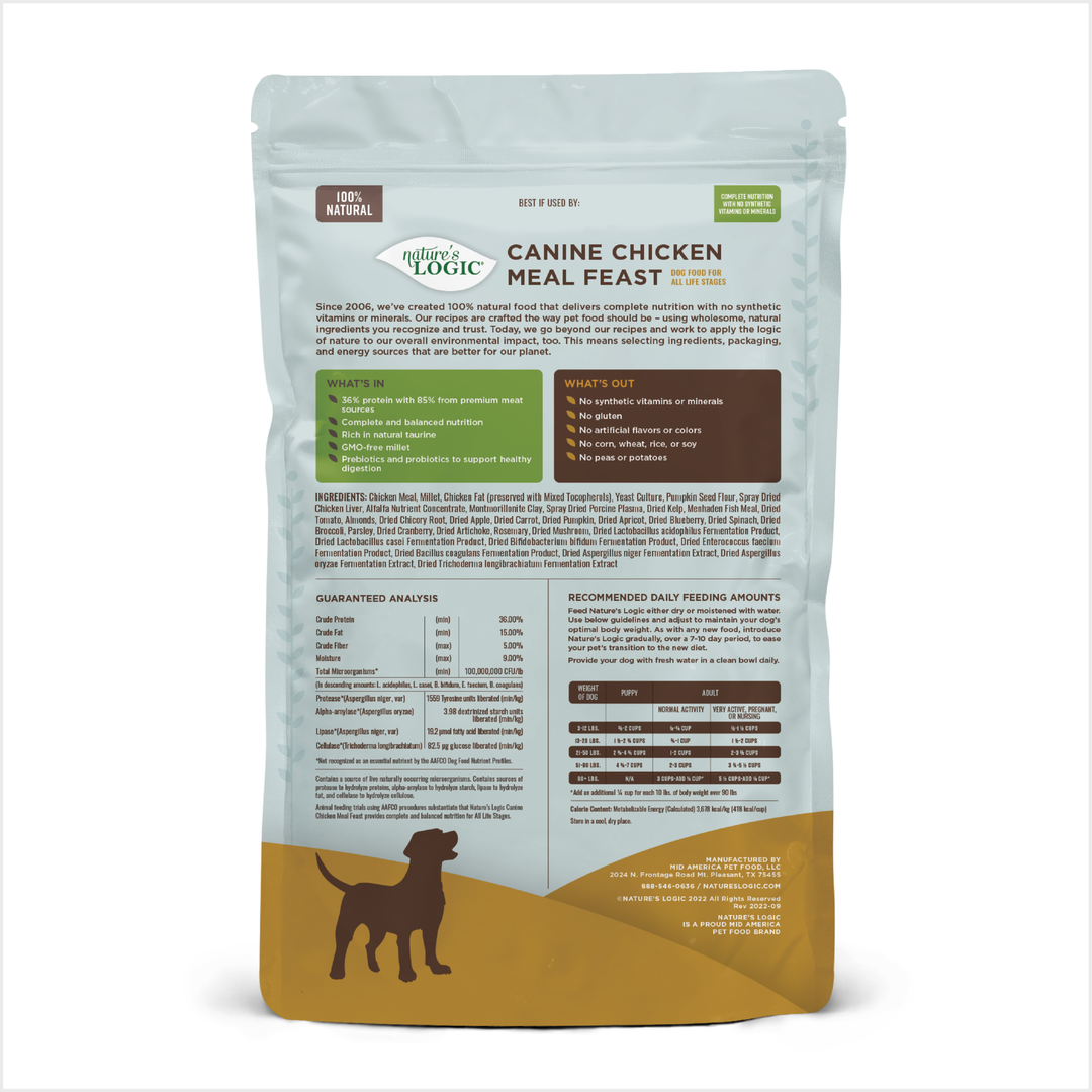 Nature's Logic Canine Chicken Meal Feast All Life Stages Dry Dog Food 4.4lb