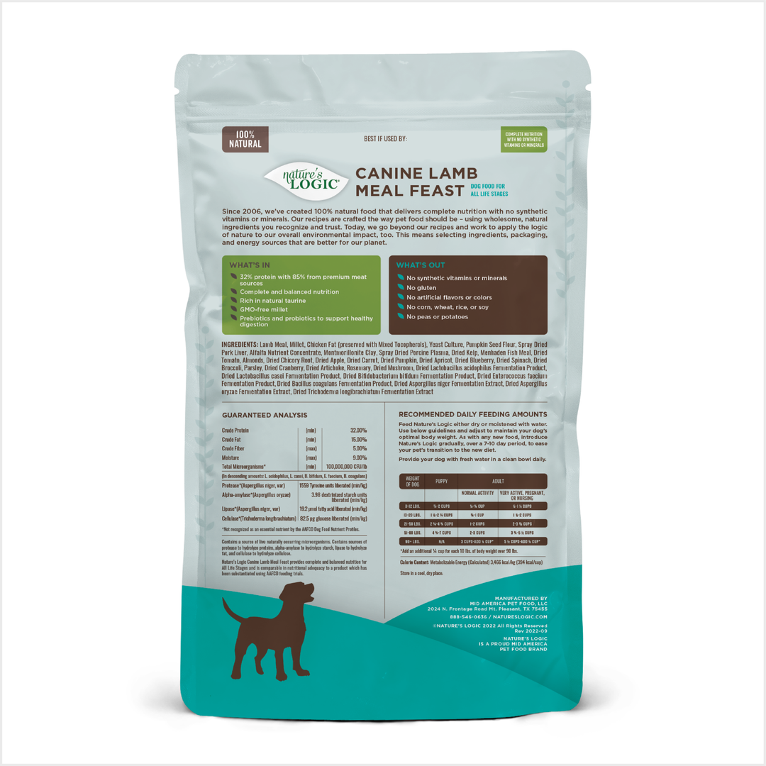 Nature's Logic Canine Lamb Meal Feast All Life Stages Dry Dog Food 4.4lb