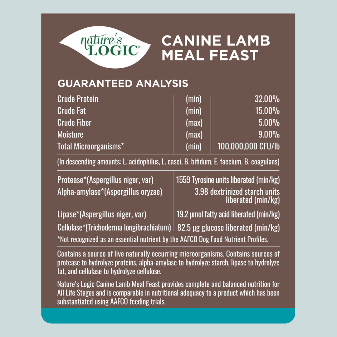 Nature's Logic Canine Lamb Meal Feast All Life Stages Dry Dog Food 4.4lb