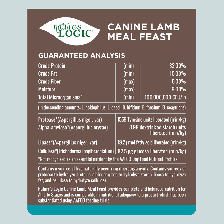 Nature's Logic Canine Lamb Meal Feast All Life Stages Dry Dog Food 4.4lb
