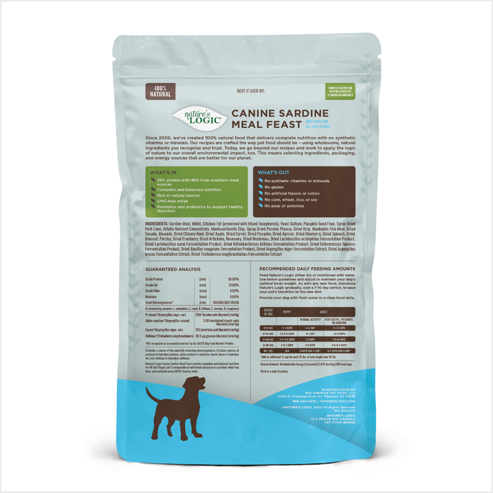 Nature's Logic Canine Sardine Meal Feast All Life Stages Dry Dog Food 4.4lb