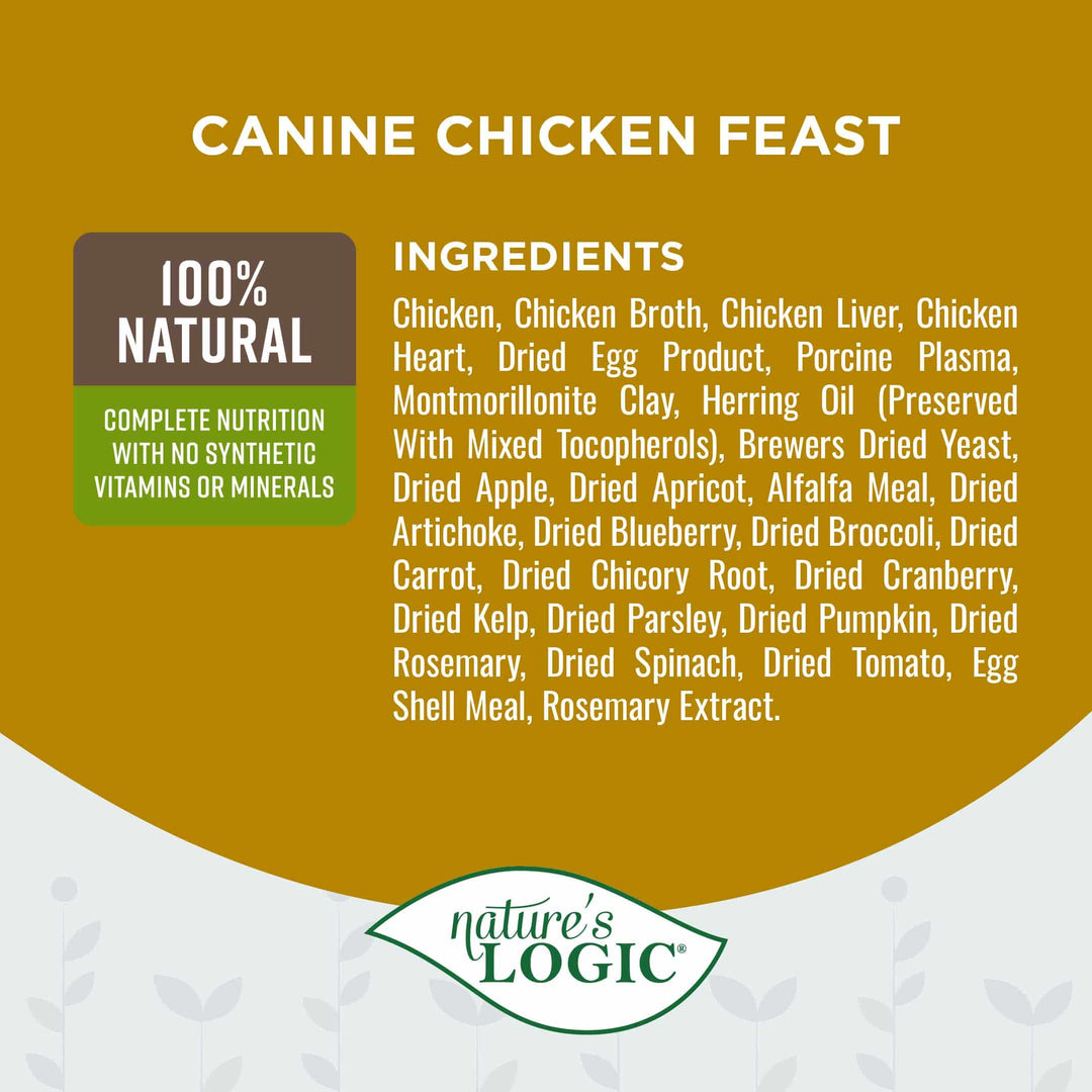 Nature's Logic Chicken Feast All Life Stages Grain Free Canned Wet Dog Food 13.2oz