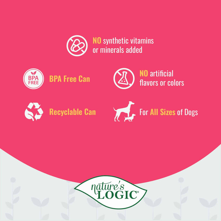 Nature's Logic Pork Feast All Life Stages Grain Free Canned Wet Dog Food 13.2oz