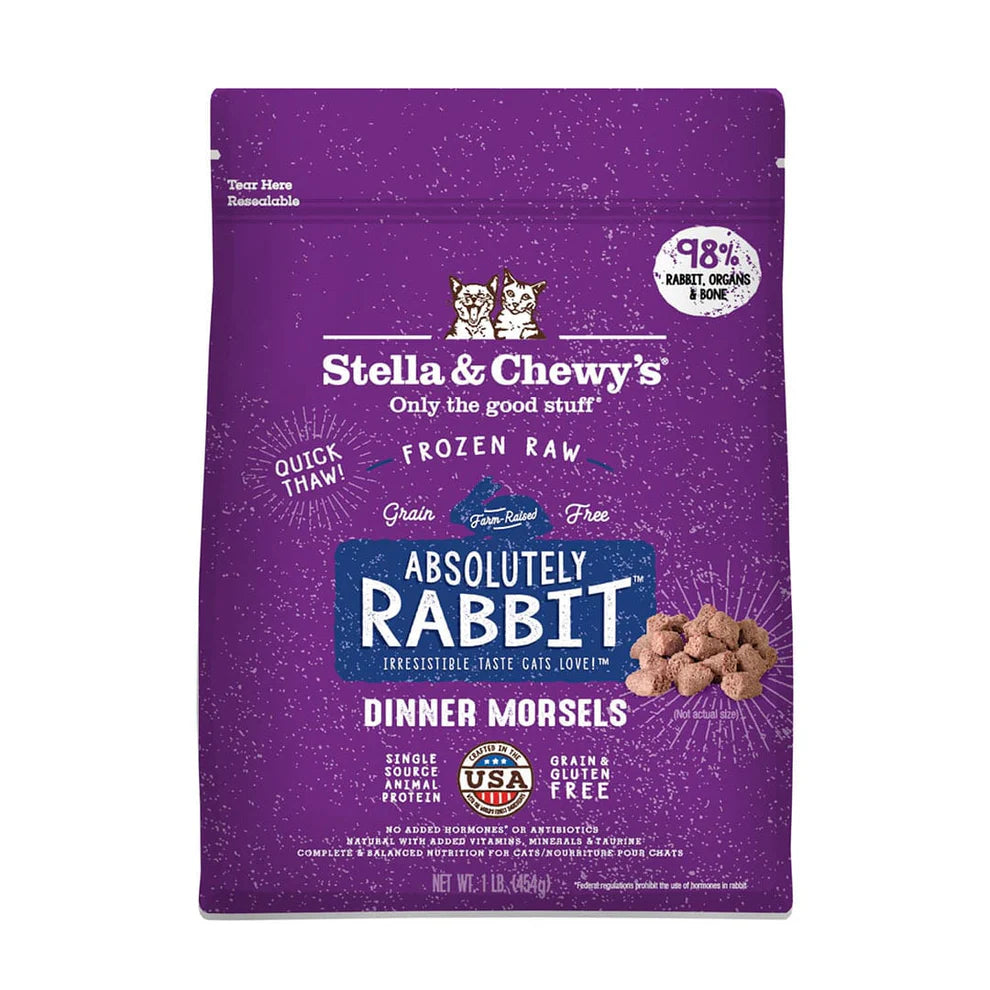 Stella and Chewy Cat Frozen Dinner Morsels Rabbit 1lb