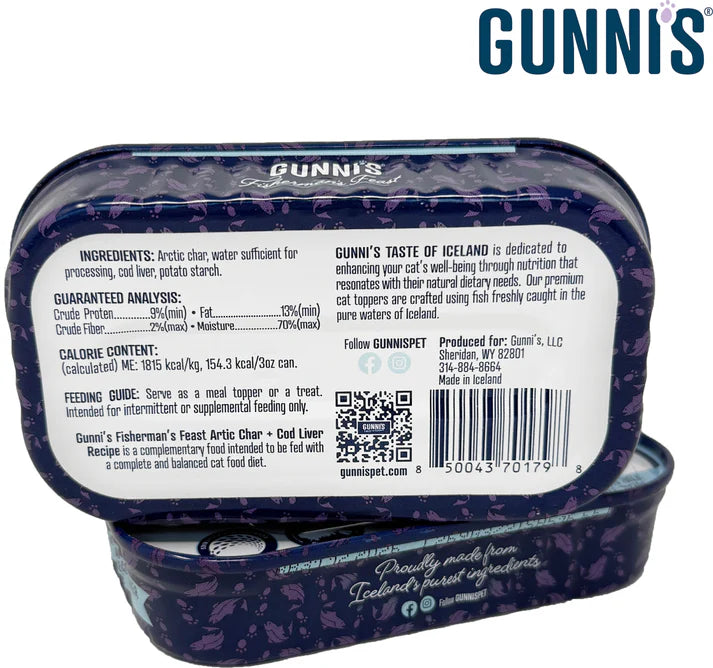 Gunni's Herring and Arctic Char & Cod Liver Recipe Food Topper For Cats 3oz