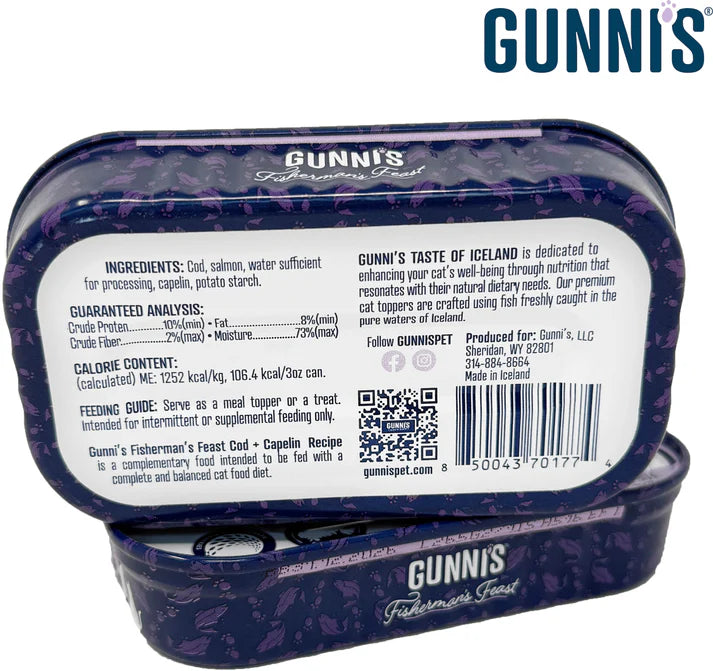 Gunni's Herring and Cod & Capelin Recipe Food Topper For Cats 3oz