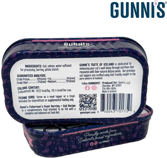 Gunni's Herring and Cod Recipe Food Topper For Cats 3oz