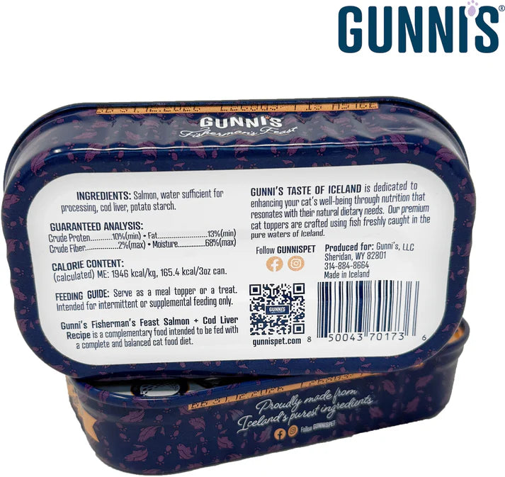 Gunni's Salmon and Cod Liver Recipe Food Topper For Cats 3oz