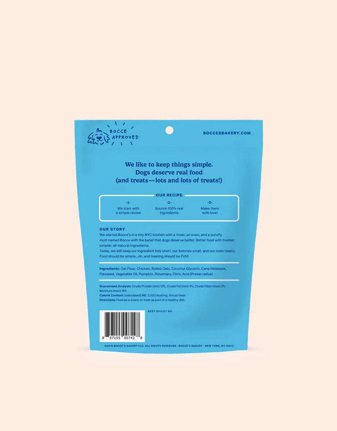 Bocce's Chicken Recipe Soft & Chewy Dog Treats 6oz