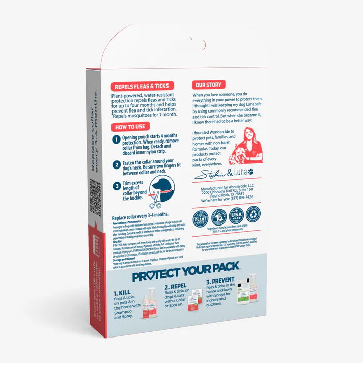 Wondercide Flea + Tick Prevention Collar for Cats and Dogs Small/Medium