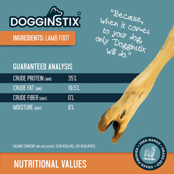 DOGGINSTIX Lamb Foot Treat for Dogs 7-8"