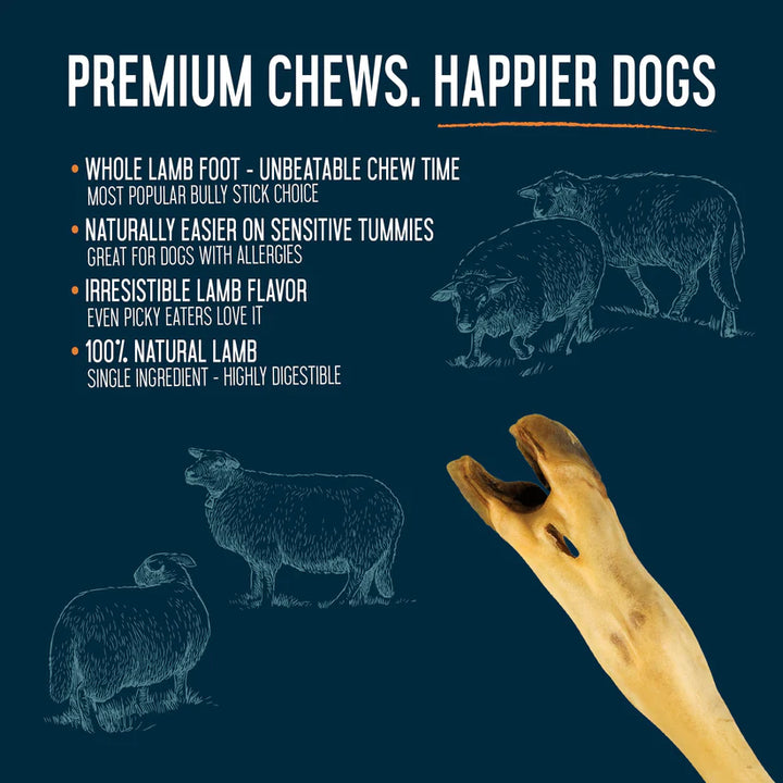 DOGGINSTIX Lamb Foot Treat for Dogs 7-8"