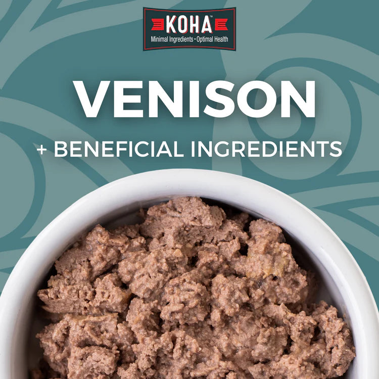 Koha Limited Ingredient Grain Free Venison Canned Wet Dog Food 13oz cans Case of 12