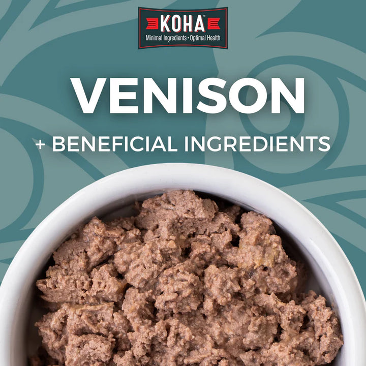 Koha Limited Ingredient Grain Free Venison Canned Wet Dog Food 13oz cans Case of 12
