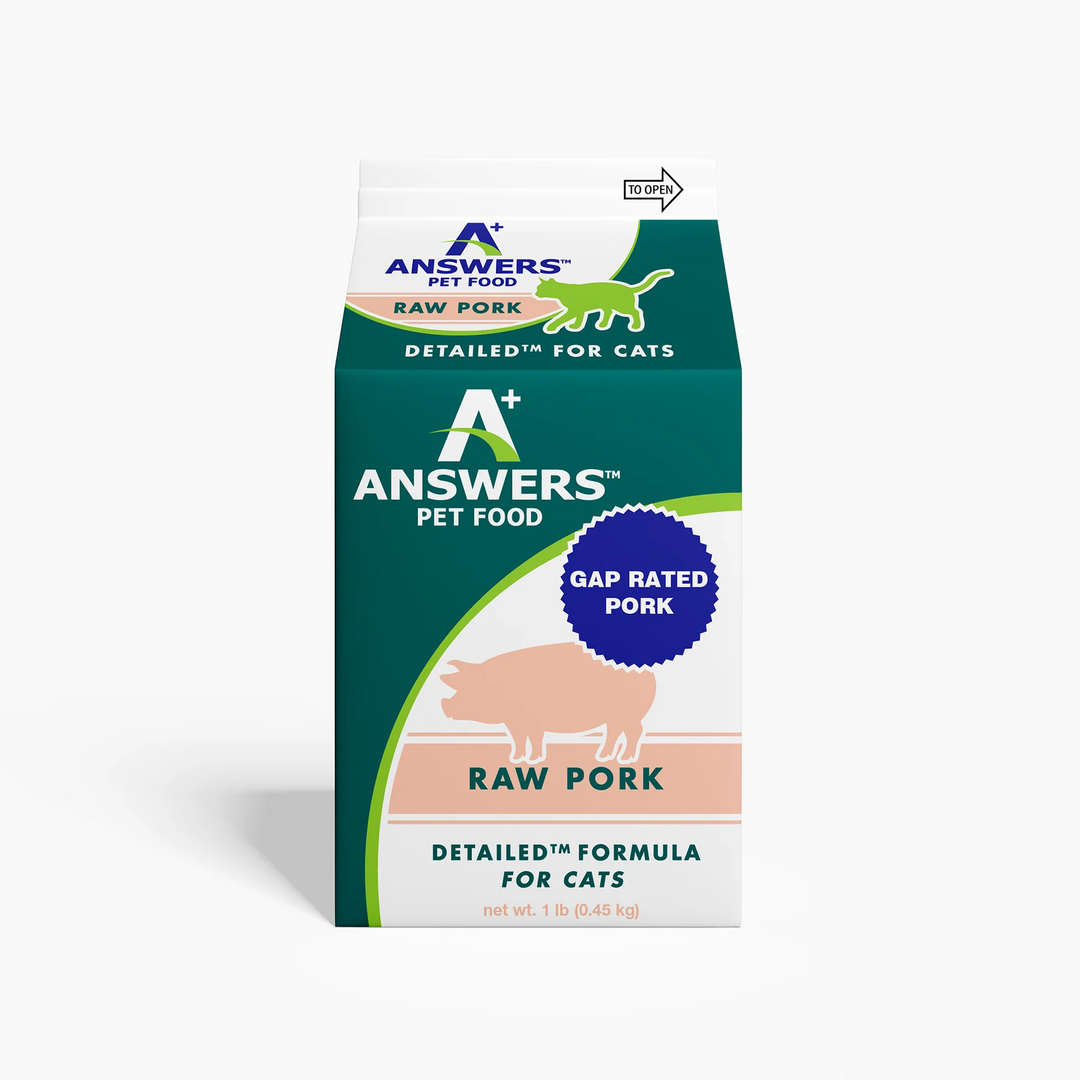Answers Detailed Raw Pork for Cats 1lb
