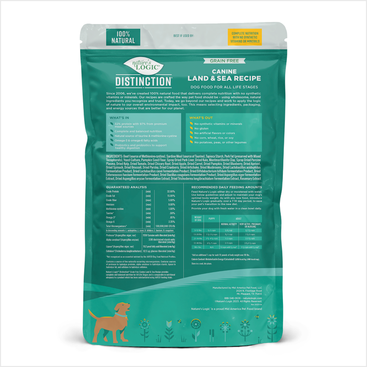 Nature's Logic Distinction Grain Free Land & Sea All Life Stages Dry Dog Food 4.4lb