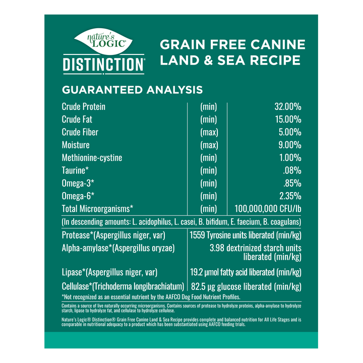 Nature's Logic Distinction Grain Free Land & Sea All Life Stages Dry Dog Food 4.4lb