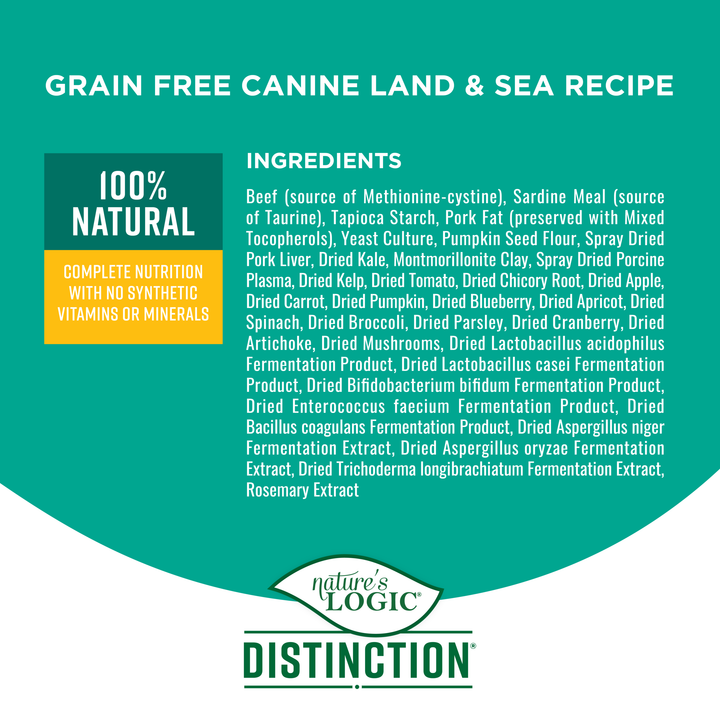 Nature's Logic Distinction Grain Free Land & Sea All Life Stages Dry Dog Food 4.4lb