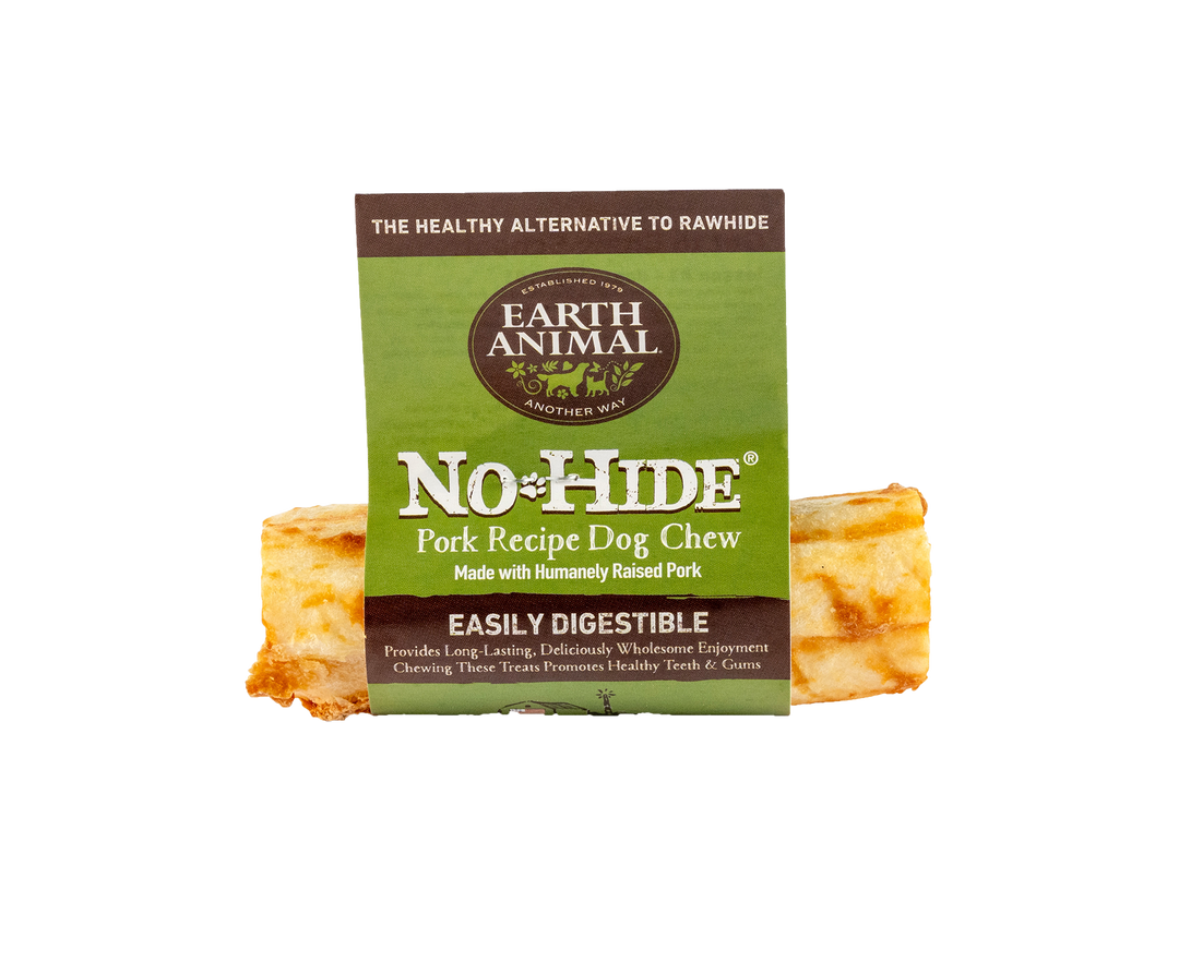 Earth Animal No-Hide Pork Roll Chew for Dogs Small 4"