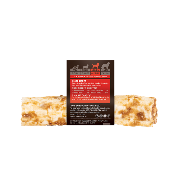 Earth Animal No-Hide Holiday Feast Dog Chew Medium 7"