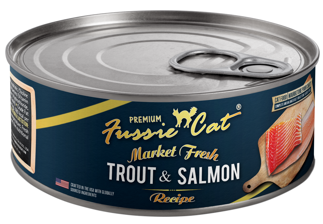 Fussie Cat Market Fresh Trout & Salmon 5.5oz Case of 24