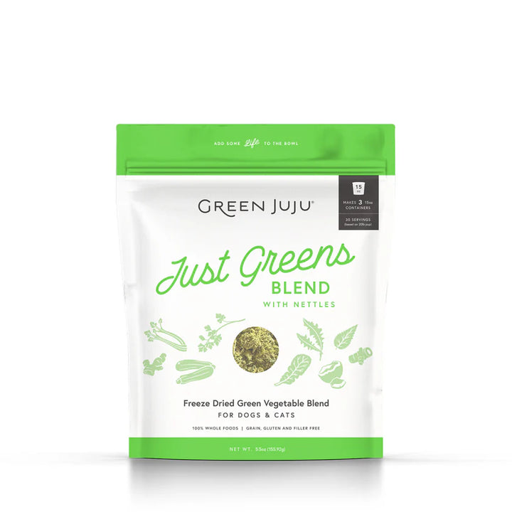 Green Juju Freeze Dried Just Greens with Nettles Nutrient-Dense Topper for Dogs and Cats 5.5oz