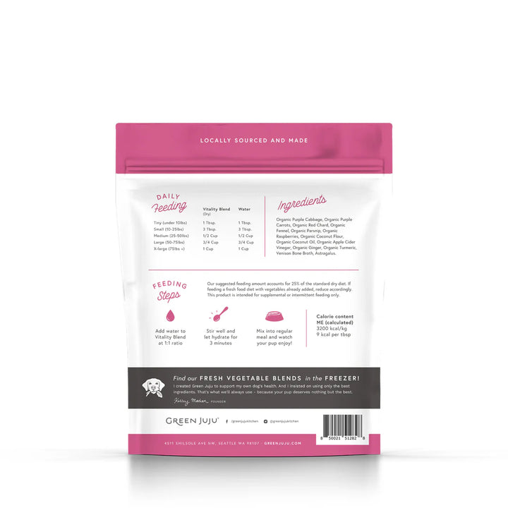 Green Juju Freeze Dried Vitality Blend with Astragulas Nutrient-Dense Topper for Dogs and Cats 1.75oz