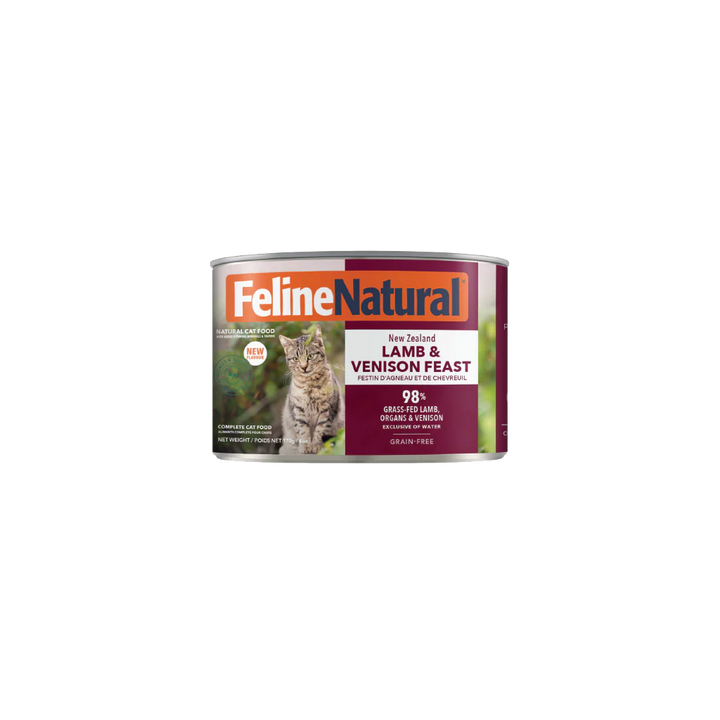 Feline Natural Grain Free Lamb & Venison Canned Wet Food for Cats 6oz