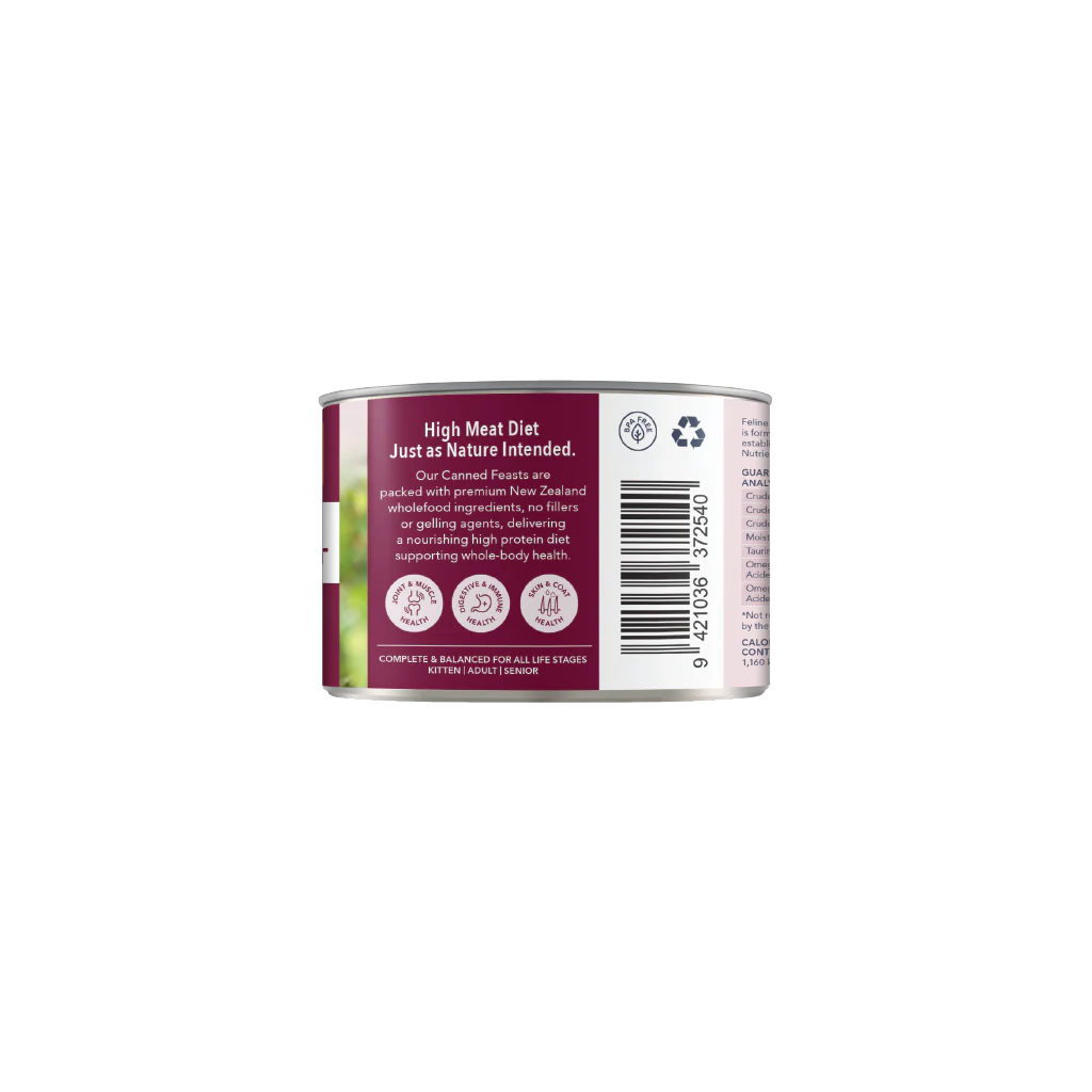 Feline Natural Grain Free Lamb & Venison Canned Wet Food for Cats 6oz