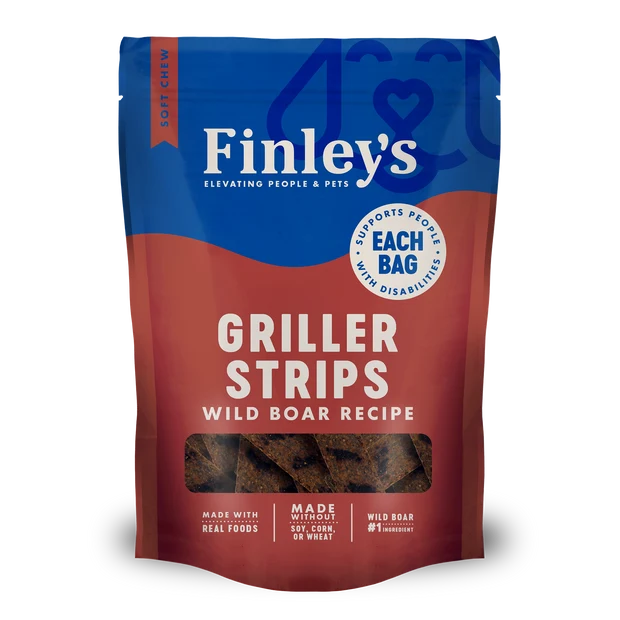 Finley's Griller Strips Boar Dog Treats 14.4oz