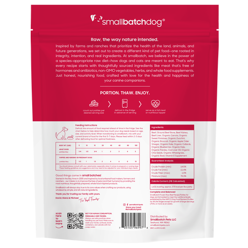 Smallbatch Frozen Beef Patties for Dogs 6lb