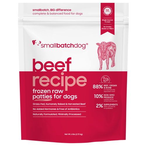 Smallbatch Frozen Beef Patties for Dogs 6lb