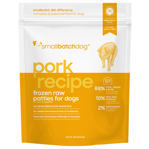 Smallbatch Frozen Pork Patties 6lb for Dogs