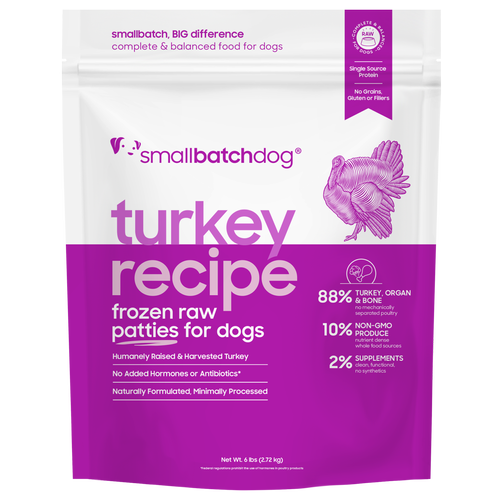 Smallbatch Frozen Turkey Patties 6lb for Dogs