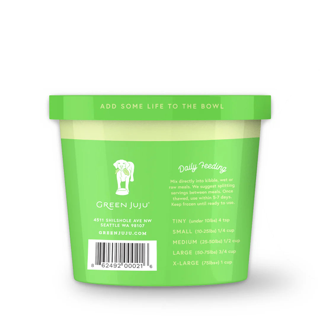 Green Juju Just Greens Frozen Vegetable Nutrient-Dense Topper for Dogs and Cats 30oz