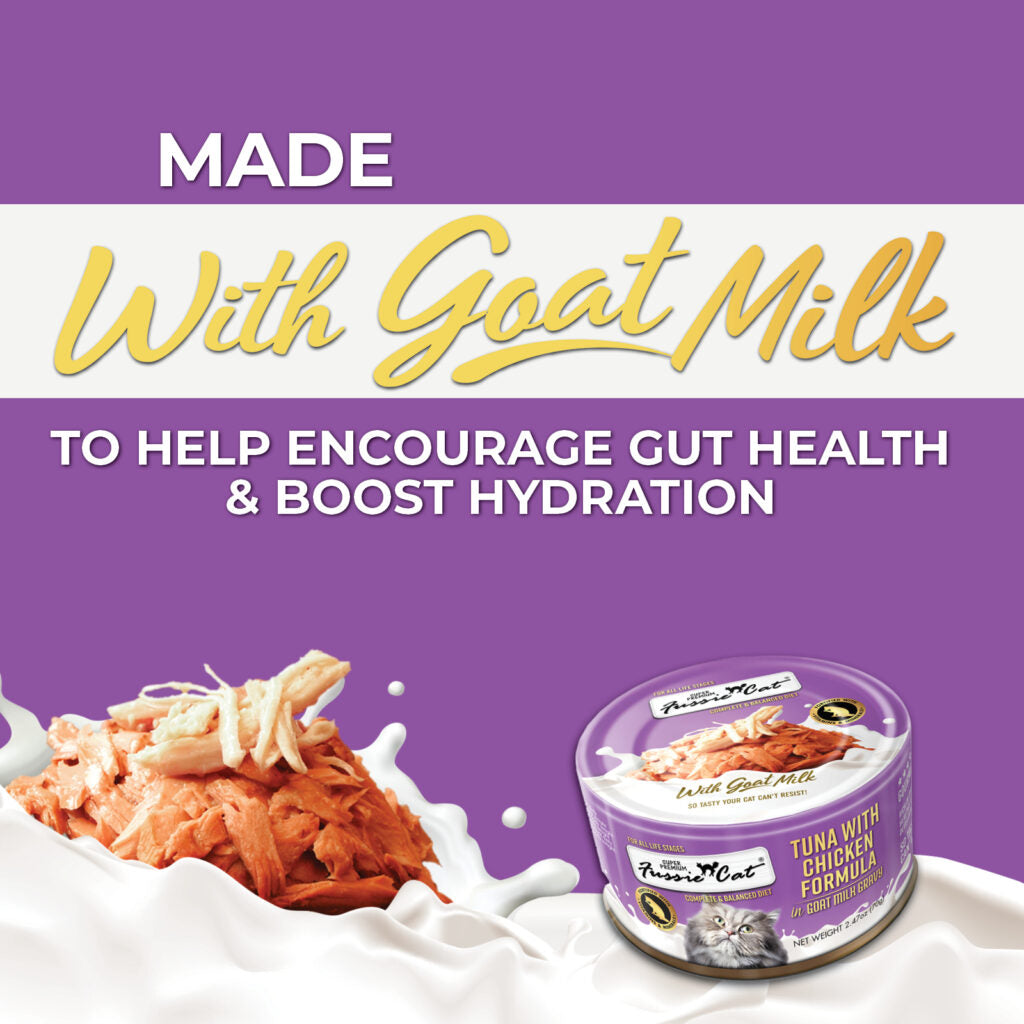 Fussie Cat Tuna with Chicken in Goat Milk Canned Wet Cat Food 2.47oz - Single Can