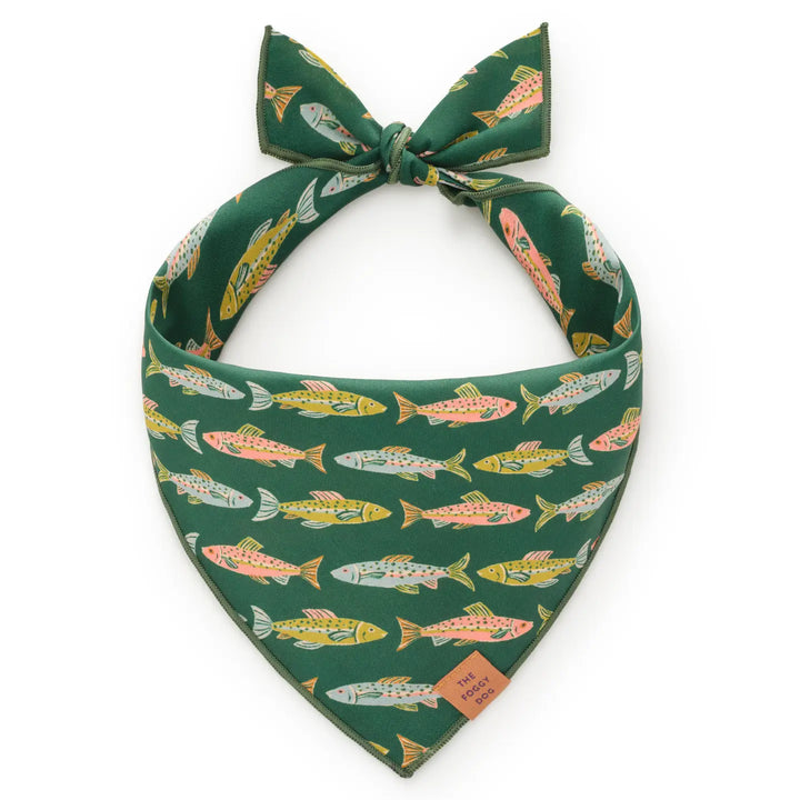 The Foggy Dog Gone Fishing Bandana for Dogs and Cats