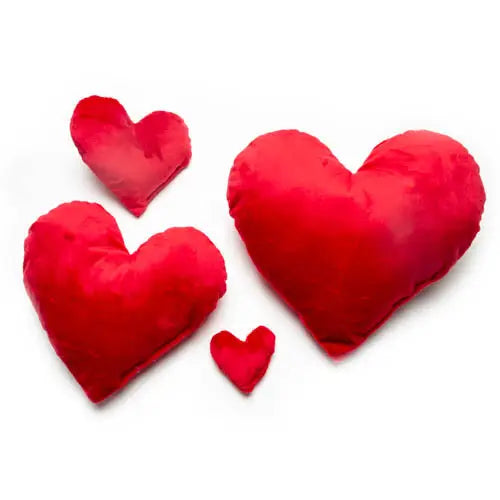 Heart Plush Dog Toy Red