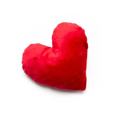 Heart Plush Dog Toy Red