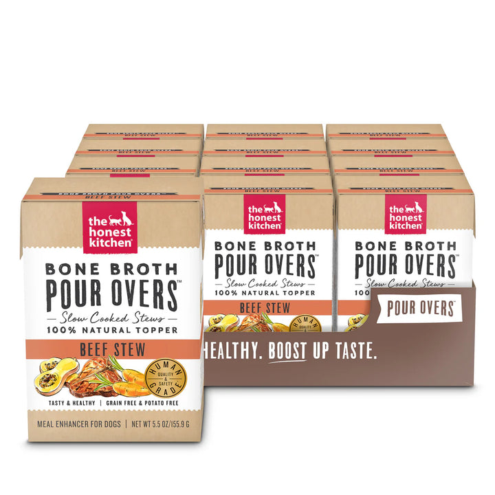 Honest Kitchen Bone Broth Pour Overs - Beef 12-5.5oz packs Case
