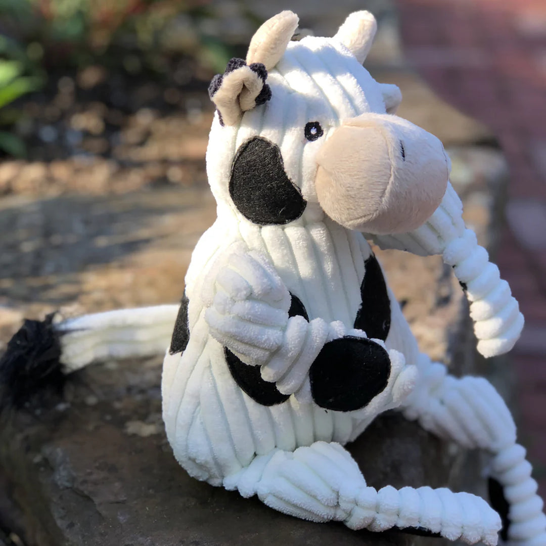 Hugglehounds Knottie® Dottie Cow Plush Dog Toy Small 9"