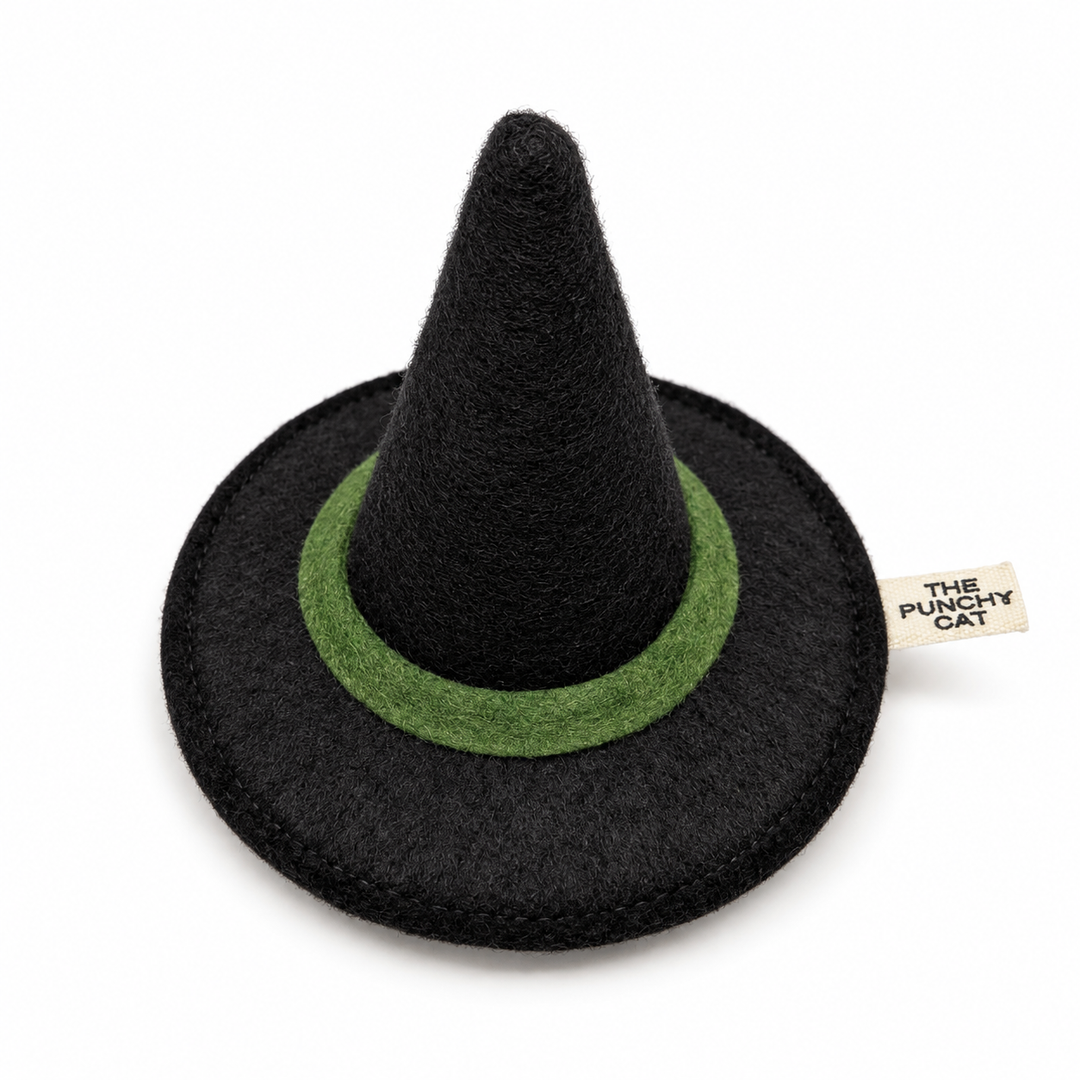 Handmade Wool Felt Witch Hat Catnip Toy