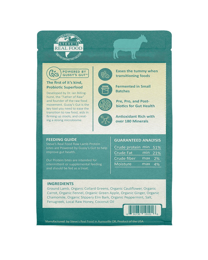Steve's Real Food Protein Bites Lamb Gut Health 4oz