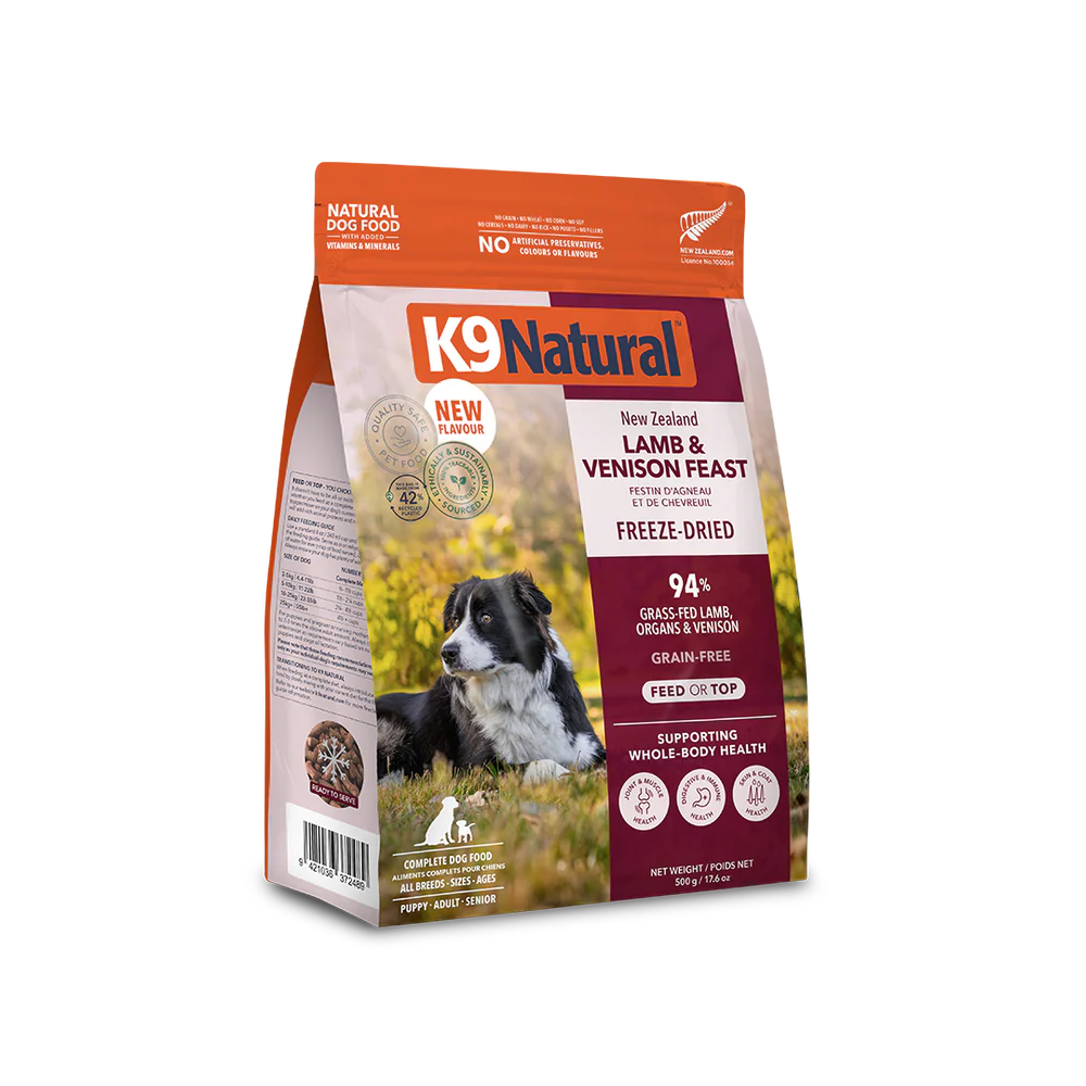 K9 Natural Freeze Dried Lamb & Venison Food for Dogs 17.6oz