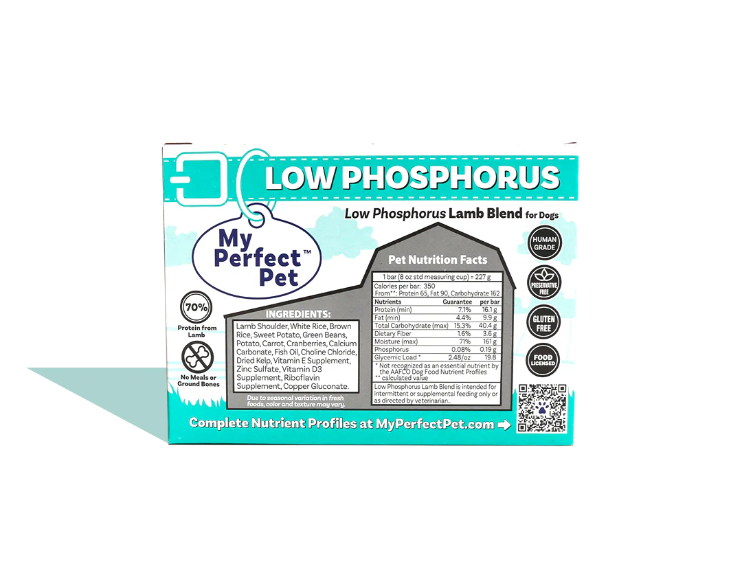 My Perfect Pet Dog Frozen Low Phosphorus Lamb and Rice 4LB