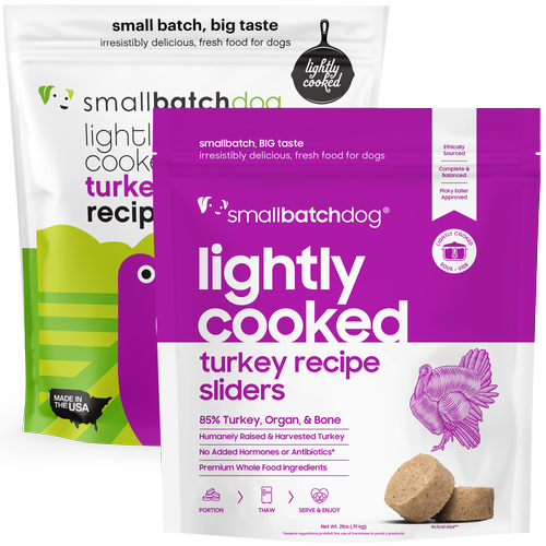 Smallbatch Frozen Lightly Cooked Turkey Dog Food 2lb