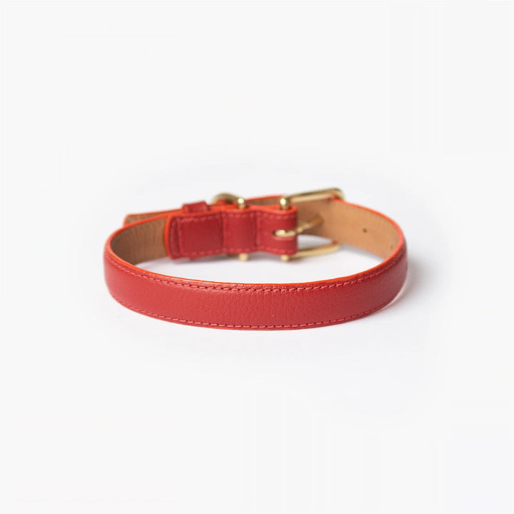 Ramona For You Mars Red Leather Handmade Collar