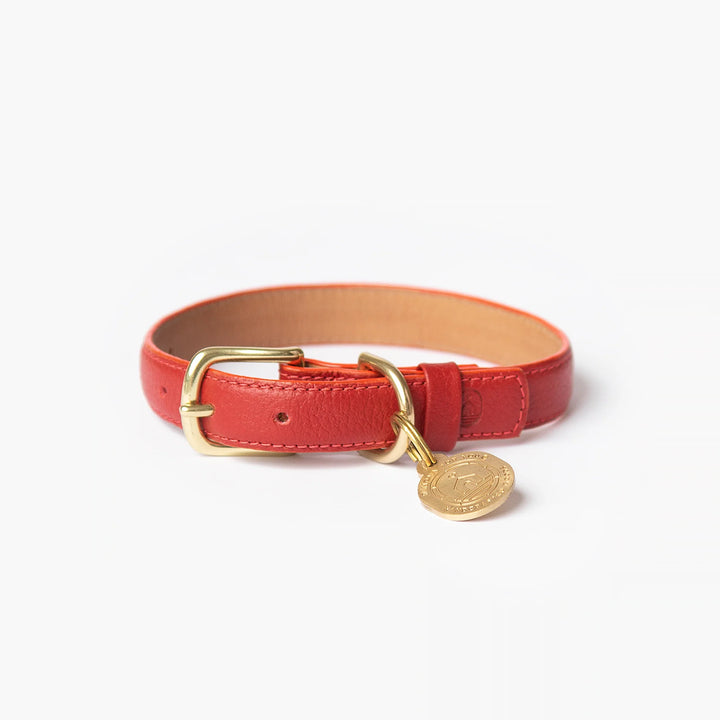 Ramona For You Mars Red Leather Handmade Collar