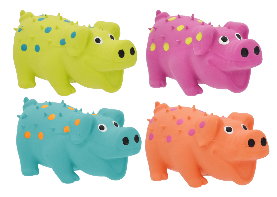 Multipet Globlets Grunting Stuffed Latex Dog Toy Assorted Colors 8.25"